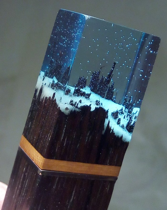 Пример светильника из эпоксидной смолы